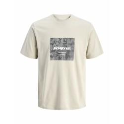 Maglia a Maniche Corte Uomo Jack & Jones JCOTARMAC CAMO FRONT TEE Beige