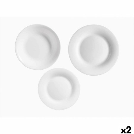 Set di Stoviglie Vivalto F-LP100-80-85 Bianco Vetro opalino (2 Unità)