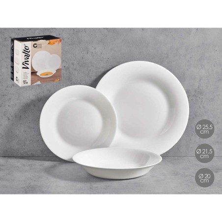 Set di Stoviglie Vivalto F-LP100-80-85 Bianco Vetro opalino (2 Unità)