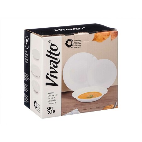 Set di Stoviglie Vivalto F-LP100-80-85 Bianco Vetro opalino (2 Unità)