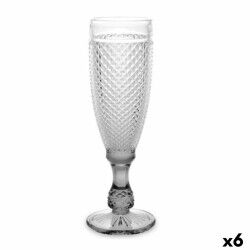 Calice da champagne Vivalto PR-00719B/BHA6 SMOKE Trasparente Antracite Vetro 185 ml Diamante (6 Unità)