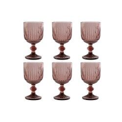 Set di Bicchieri Home ESPRIT Rosa Cristallo 8 x 8 x 14,5 cm (6 Unità)