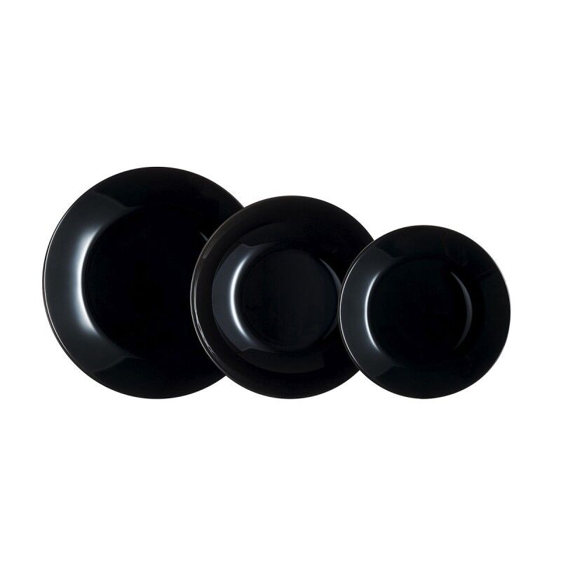 Set di Stoviglie Arcopal Zelie Black Nero 12 Pezzi Set di Stoviglie Arcopal Zelie Black Nero 12 Pezzi