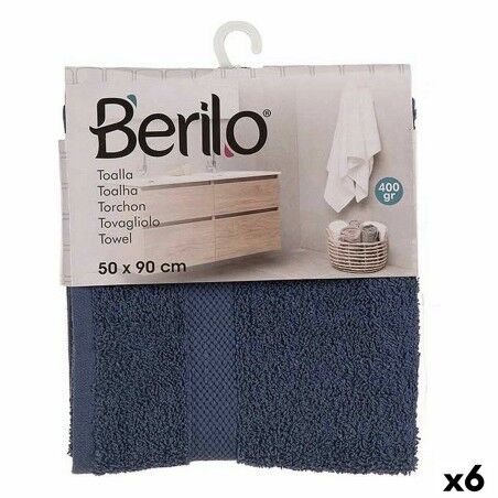 Telo da bagno Berilo 5312 Azzurro 80 % cotone 20 % Poliestere 50 x 90 cm 50 x 0,5 x 90 cm (6 Unità)