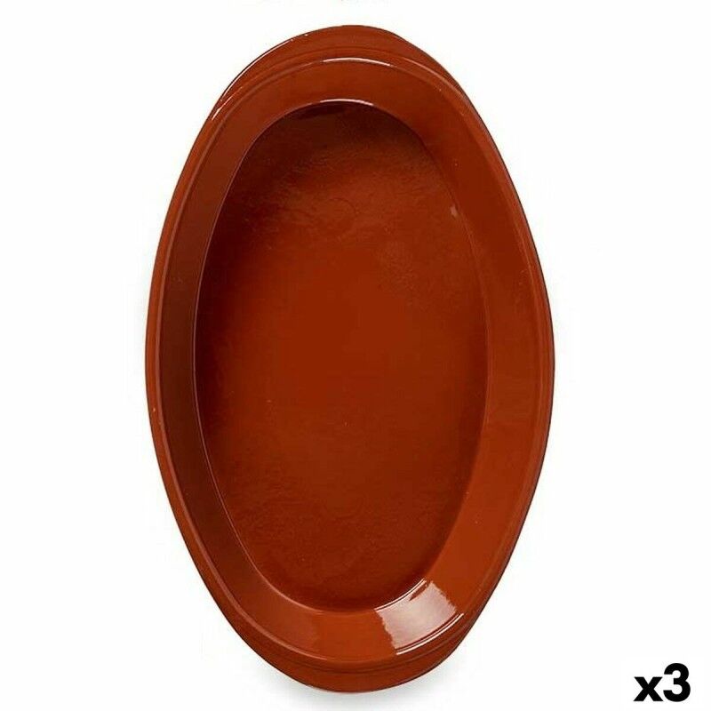 Pirofila da Forno Argilla cotta 3 Unità 45 x 6,5 x 27 cm Pirofila da Forno Argilla cotta 3 Unità 45 x 6,5 x 27 cm