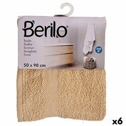 Telo da bagno Berilo 89657 Crema 80 % cotone 20 % Poliestere 50 x 90 cm (6 Unità)