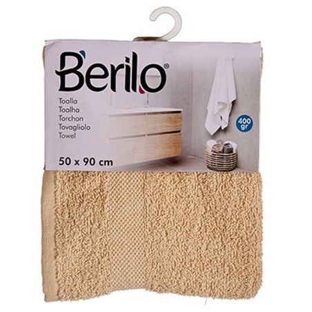 Telo da bagno Berilo 89657 Crema 80 % cotone 20 % Poliestere 50 x 90 cm (6 Unità)