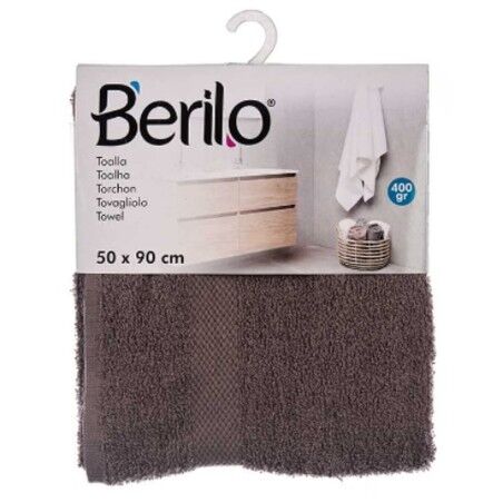 Telo da bagno Berilo 89669 Grigio 80 % cotone 20 % Poliestere 50 x 90 cm 50 x 0,5 x 90 cm (6 Unità)