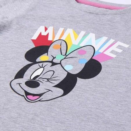 Maglia a Maniche Lunghe per Bambini Minnie Mouse Grigio