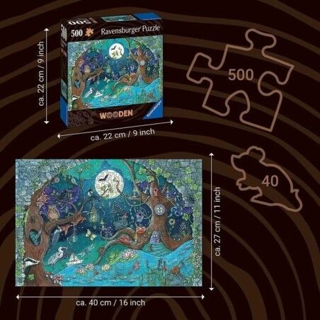 Puzzle Ravensburger 17516 Fantasy Forest Legno 500 Pezzi