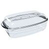 Teglia da Cucina Ô Cuisine Rettangolare Con coperchio 1,6 L 2,9 L Trasparente Vetro (3 Unità)