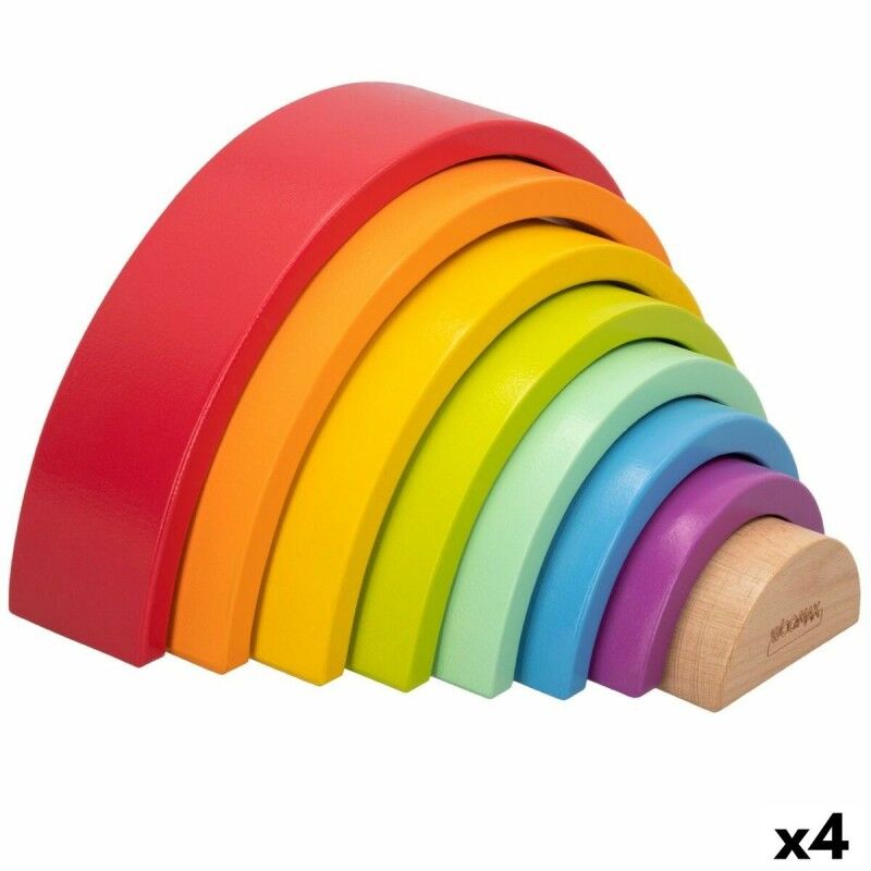 Puzzle di Legno per Bambini Woomax Arcobaleno 8 Pezzi 4 Unità Puzzle di Legno per Bambini Woomax Arcobaleno 8 Pezzi 4 Unità