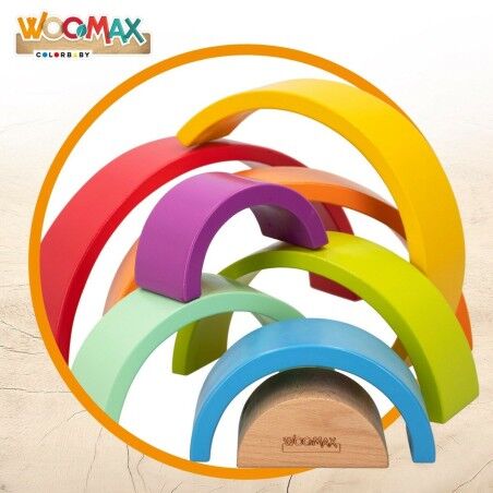 Puzzle di Legno per Bambini Woomax Arcobaleno 8 Pezzi 4 Unità