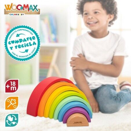Puzzle di Legno per Bambini Woomax Arcobaleno 8 Pezzi 4 Unità