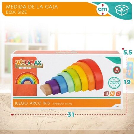 Puzzle di Legno per Bambini Woomax Arcobaleno 8 Pezzi 4 Unità