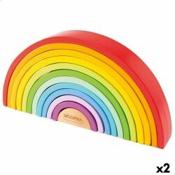 Puzzle di Legno per Bambini Woomax Arcobaleno 11 Pezzi 2 Unità