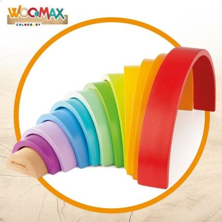 Puzzle di Legno per Bambini Woomax Arcobaleno 11 Pezzi 2 Unità