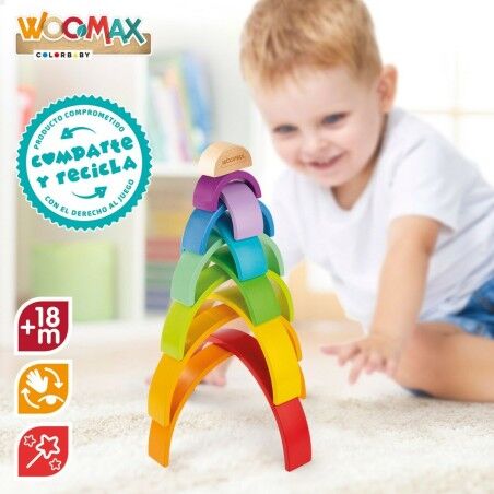 Puzzle di Legno per Bambini Woomax Arcobaleno 11 Pezzi 2 Unità