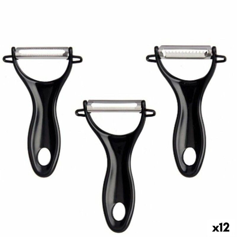 Pela Verdure e Frutta Kinvara 86886 Nero Acciaio inossidabile Set (12 Unità)