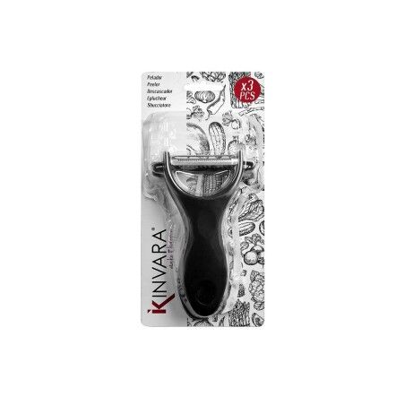 Pela Verdure e Frutta Kinvara 86886 Nero Acciaio inossidabile Set (12 Unità)
