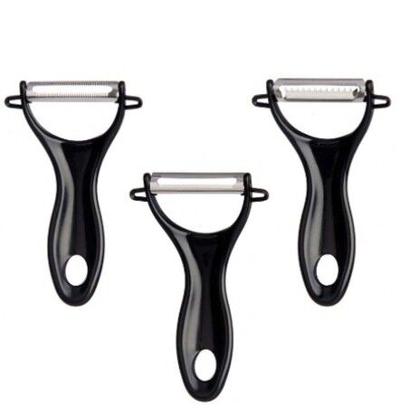 Pela Verdure e Frutta Kinvara 86886 Nero Acciaio inossidabile Set (12 Unità)