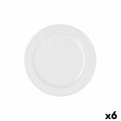 Piatto da Dolce Bidasoa Glacial Ala Estrch Bianco Ceramica 20 cm (6 Unità) (Pack 6x)