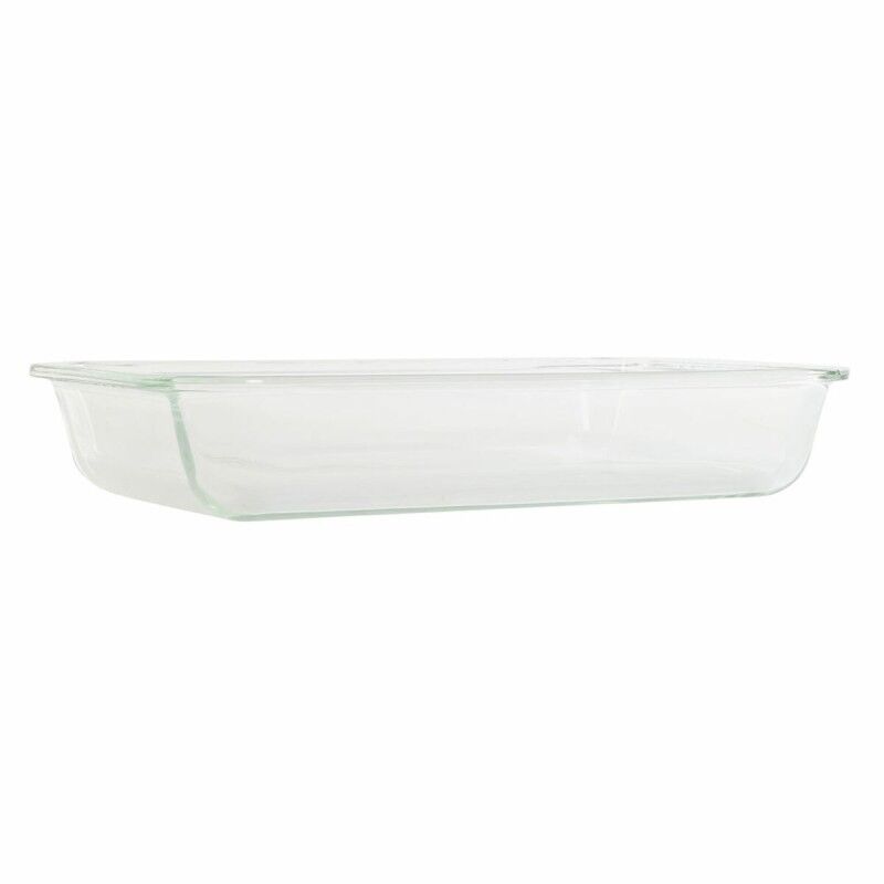 Vassoio da Forno DKD Home Decor Trasparente Vetro Borosilicato (35 x 21.5 x 6 cm)