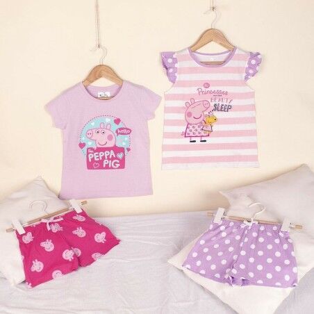 Pigiama Estivo Peppa Pig Rosa Viola