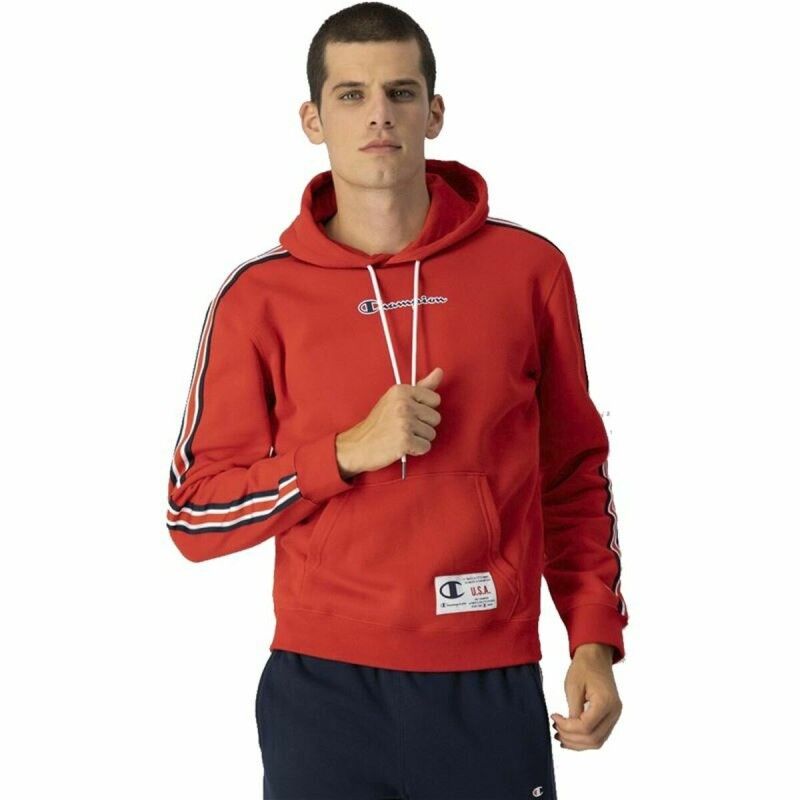 Felpa con Cappuccio Uomo Champion Sport Tech Rosso Felpa con Cappuccio Uomo Champion Sport Tech Rosso