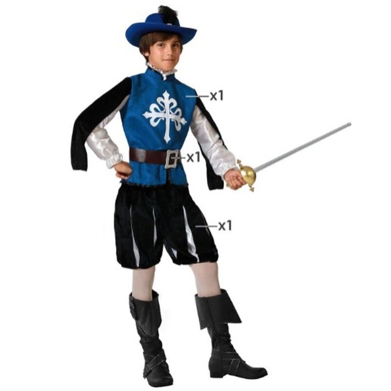 Costume per Bambini Moschettiere Azzurro Costume per Bambini Moschettiere Azzurro