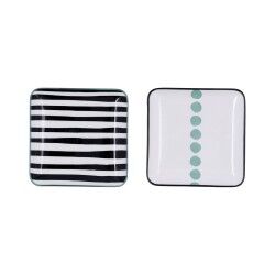 Vassoio per aperitivi Bidasoa Zigzag Multicolore Ceramica Quadrato 15 x 15 cm 2 Unità