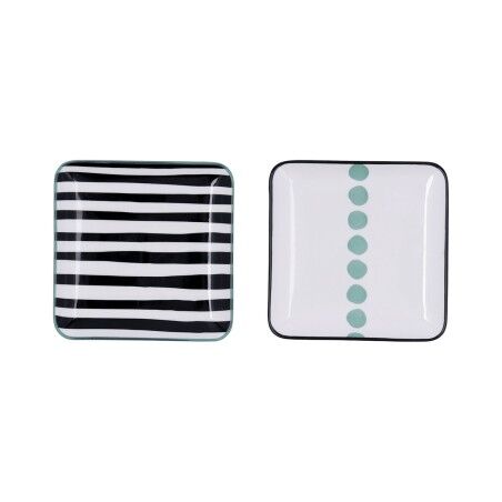 Vassoio per aperitivi Bidasoa Zigzag Multicolore Ceramica Quadrato 15 x 15 cm 2 Unità