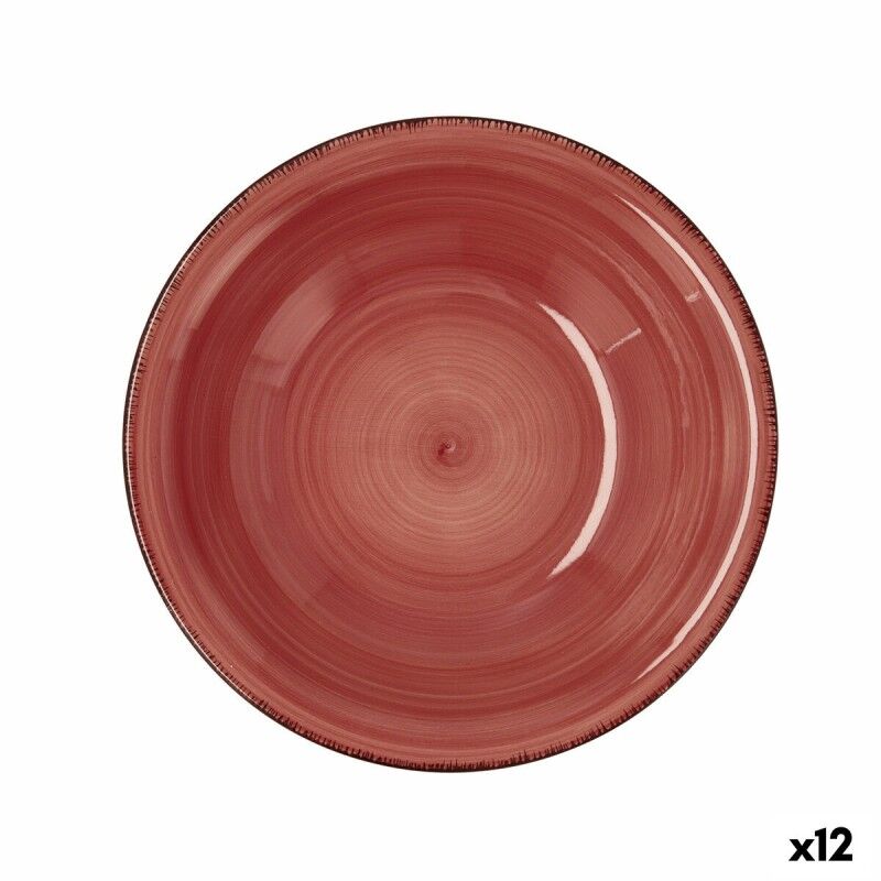 Piatto Fondo Quid Vita Ceramica Rosso (ø 21,5 cm) (12 Unità) Piatto Fondo Quid Vita Ceramica Rosso (ø 21,5 cm) (12 Unità)