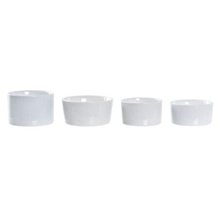 Set da Aperitivo DKD Home Decor Bianco/Nero Metallo Bambù Gres Loft 5 Pezzi 20 x 20 x 14 cm