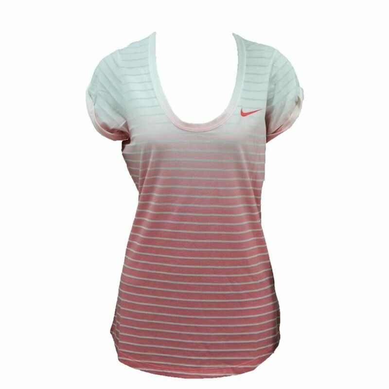 Maglia a Maniche Corte Donna Nike SS Dip Dye Burnout Rosso Bianco Maglia a Maniche Corte Donna Nike SS Dip Dye Burnout Rosso Bianco