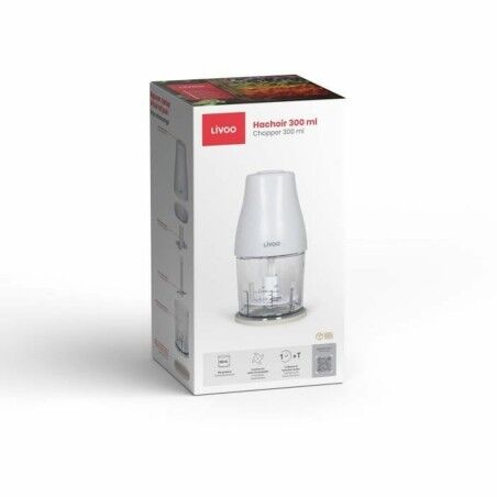 Tritatutto Livoo Chopper Bianco 400 W Acciaio inossidabile