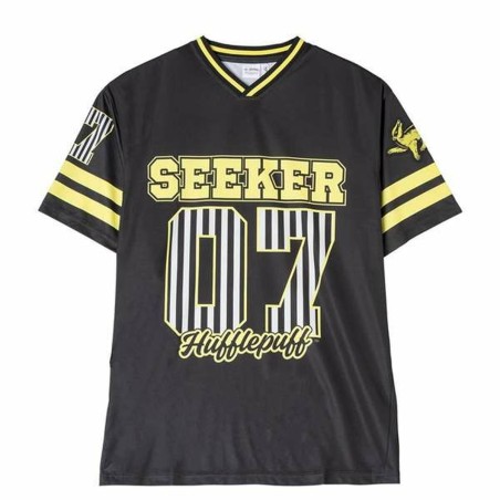 Maglia a Maniche Corte Uomo Harry Potter Hufflepuff  Nero