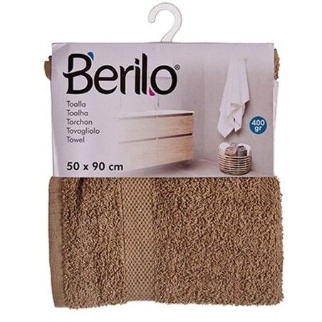 Telo da bagno Berilo 89661 Cammello 80 % cotone 20 % Poliestere 50 x 90 cm (6 Unità)