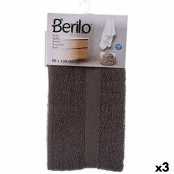 Telo da bagno Berilo 89671 Grigio 80 % cotone 20 % Poliestere 90 x 150 cm 90 x 0,5 x 150 cm (3 Unità)