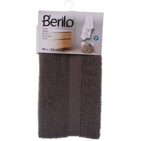 Telo da bagno Berilo 89671 Grigio 80 % cotone 20 % Poliestere 90 x 150 cm 90 x 0,5 x 150 cm (3 Unità)