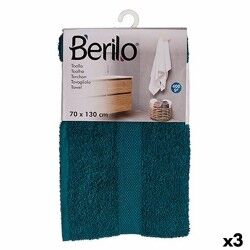Telo da bagno Berilo 89674 Azzurro 80 % cotone 20 % Poliestere 70 x 130 cm (3 Unità)