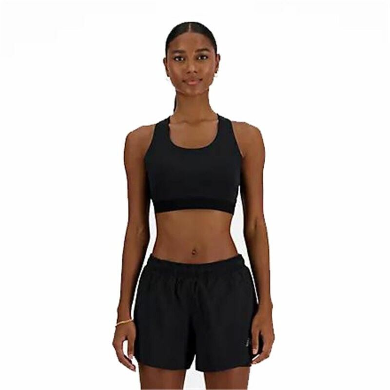 Reggiseno Sportivo New Balance Sleek Medium Nero Reggiseno Sportivo New Balance Sleek Medium Nero