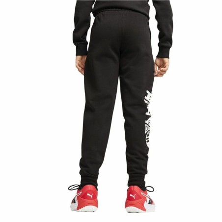 Pantaloncini Sportivi per Bambini Puma Basketball Blueprint Pants Fl. Infantil Nero