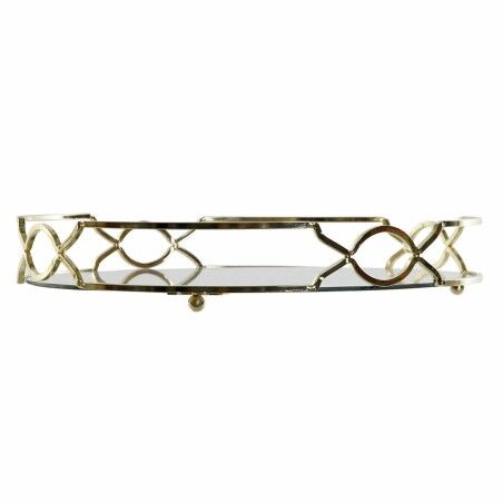 Vassoio per aperitivi DKD Home Decor Specchio Metallo (30 x 30 x 5 cm)