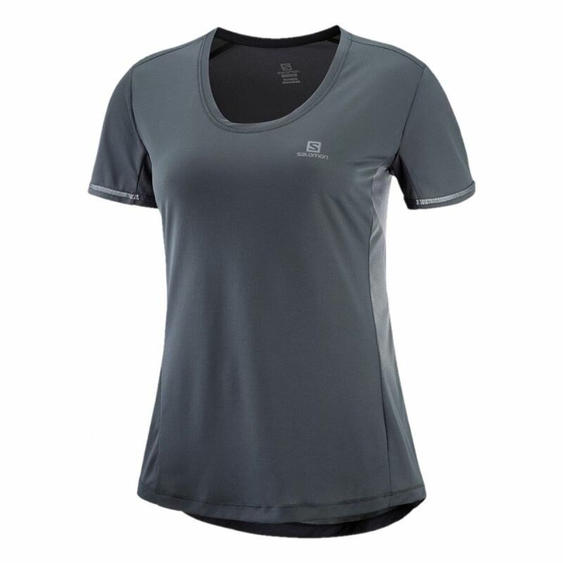 Maglia a Maniche Corte Donna Salomon Agile Grigio scuro Maglia a Maniche Corte Donna Salomon Agile Grigio scuro