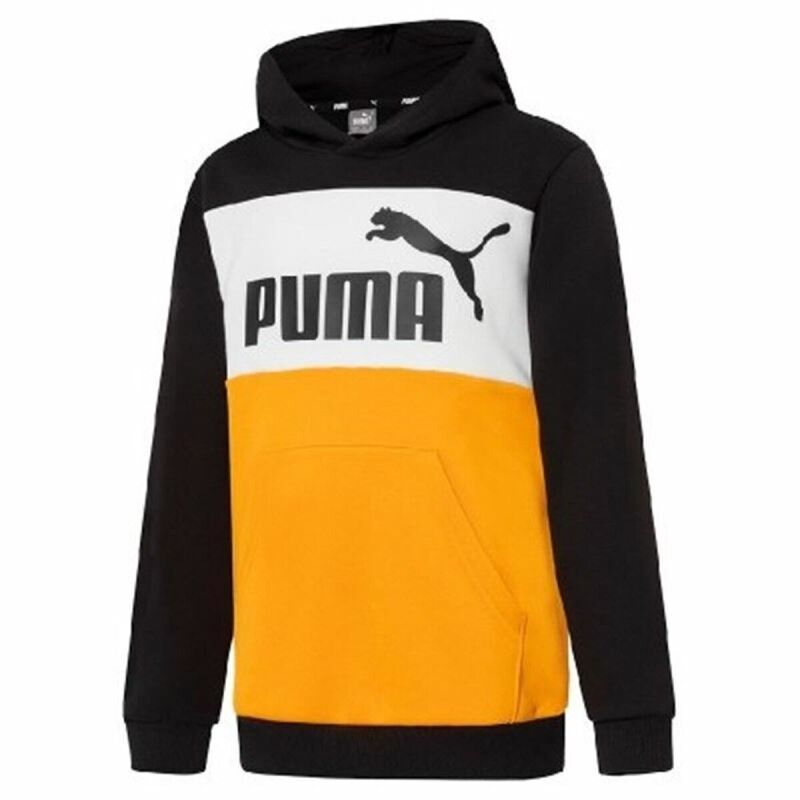 Felpa con Cappuccio Bambino Puma Essentials+ Colourblock Giallo Felpa con Cappuccio Bambino Puma Essentials+ Colourblock Giallo