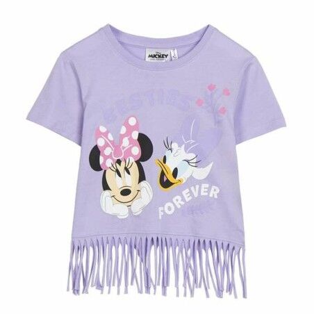 Maglia a Maniche Corte per Bambini Minnie Mouse Viola