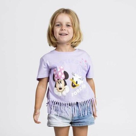 Maglia a Maniche Corte per Bambini Minnie Mouse Viola