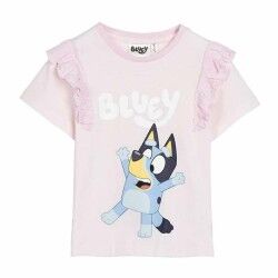 Maglia a Maniche Corte per Bambini Bluey Rosa Rosa chiaro