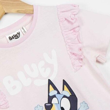 Maglia a Maniche Corte per Bambini Bluey Rosa Rosa chiaro